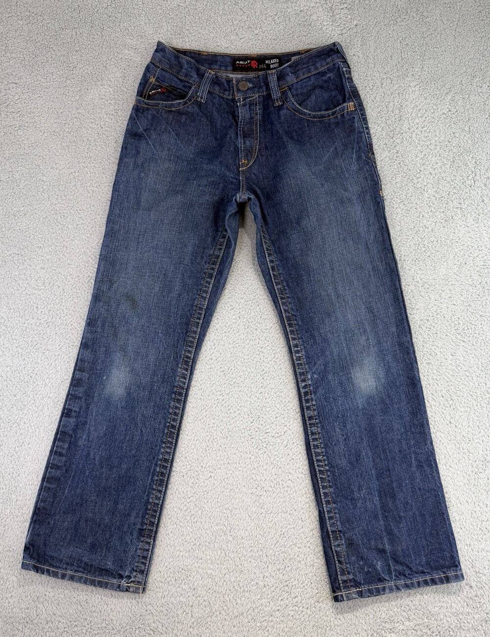 Ariat FR M4 Boot Jeans Men's 30x30 Blue Dark Wash Relaxed Bootcut Work Denim